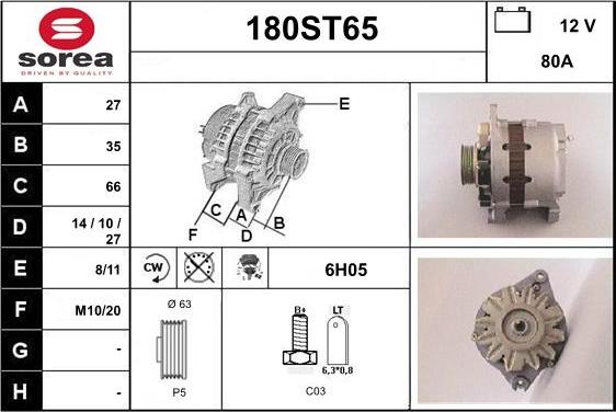 STARTCAR 180ST65 - Генератор autospares.lv