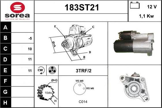 STARTCAR 183ST21 - Стартер autospares.lv