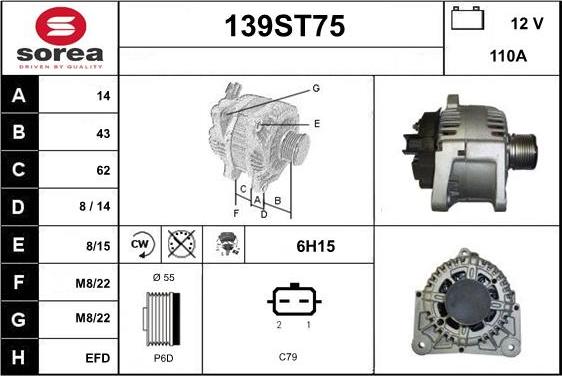 STARTCAR 139ST75 - Генератор autospares.lv