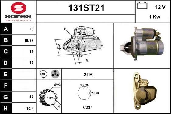 STARTCAR 131ST21 - Стартер autospares.lv