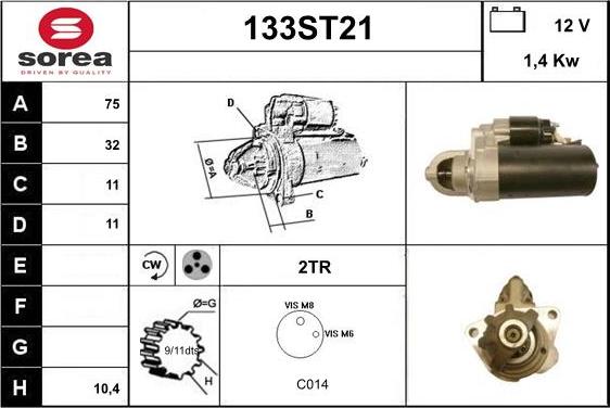 STARTCAR 133ST21 - Стартер autospares.lv