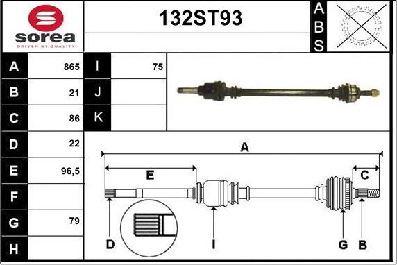 STARTCAR 132ST93 - Приводной вал autospares.lv