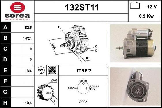 STARTCAR 132ST11 - Стартер autospares.lv