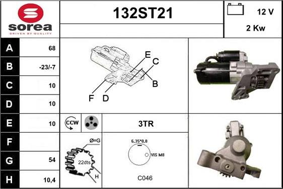 STARTCAR 132ST21 - Стартер autospares.lv