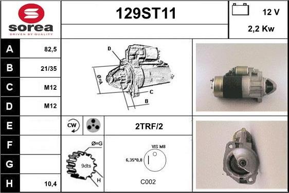 STARTCAR 129ST11 - Стартер autospares.lv