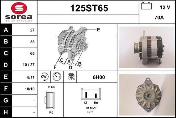 STARTCAR 125ST65 - Генератор autospares.lv