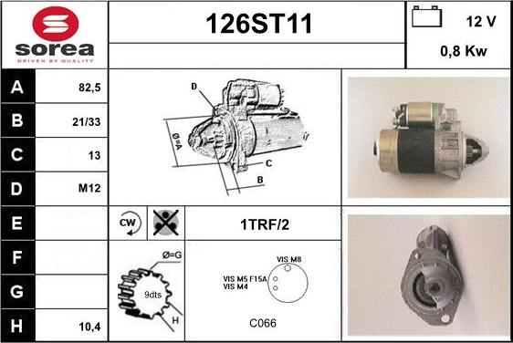 STARTCAR 126ST11 - Стартер autospares.lv