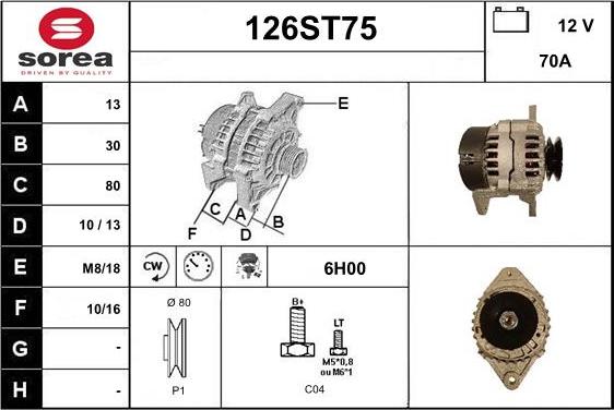 STARTCAR 126ST75 - Генератор autospares.lv