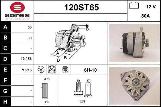 STARTCAR 120ST65 - Генератор autospares.lv