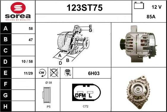 STARTCAR 123ST75 - Генератор autospares.lv