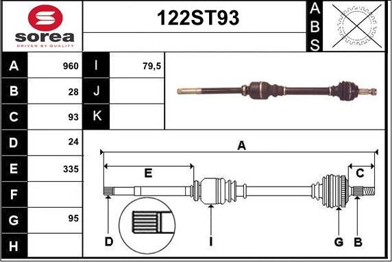 STARTCAR 122ST93 - Приводной вал autospares.lv