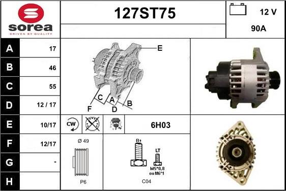 STARTCAR 127ST75 - Генератор autospares.lv