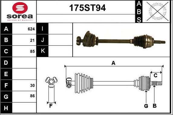 STARTCAR 175ST94 - Приводной вал autospares.lv