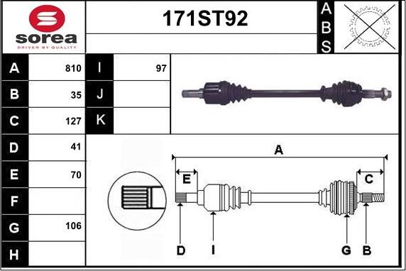 STARTCAR 171ST92 - Приводной вал autospares.lv