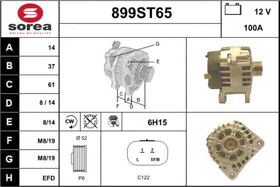 STARTCAR 899ST65 - Генератор autospares.lv