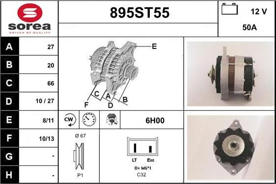 STARTCAR 895ST55 - Генератор autospares.lv