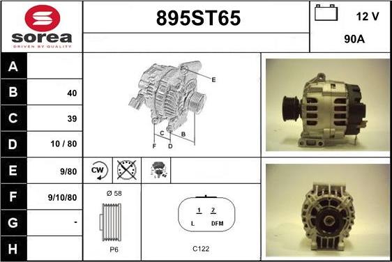 STARTCAR 895ST65 - Генератор autospares.lv