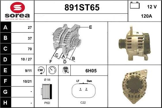 STARTCAR 891ST65 - Генератор autospares.lv