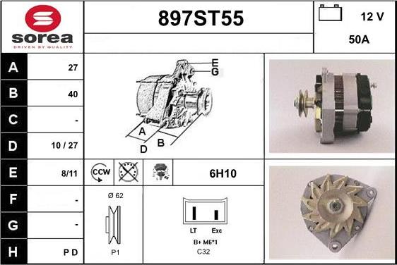 STARTCAR 897ST55 - Генератор autospares.lv