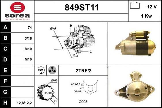 STARTCAR 849ST11 - Стартер autospares.lv