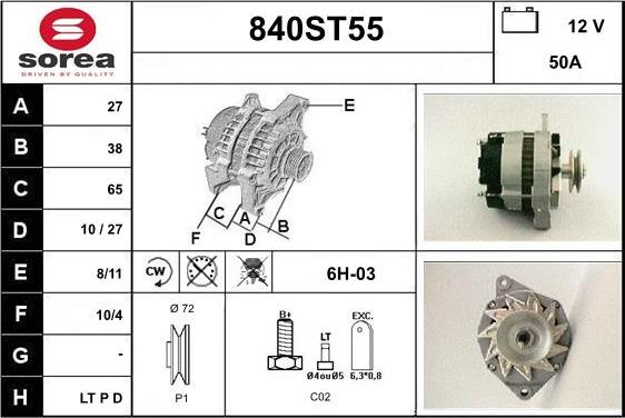 STARTCAR 840ST55 - Генератор autospares.lv