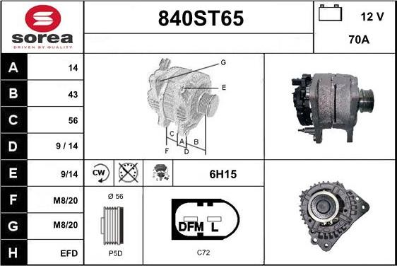 STARTCAR 840ST65 - Генератор autospares.lv