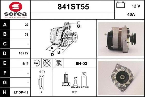 STARTCAR 841ST55 - Генератор autospares.lv