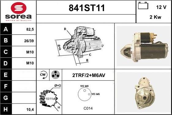 STARTCAR 841ST11 - Стартер autospares.lv