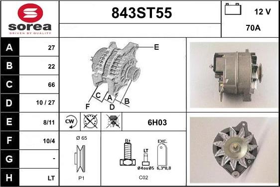 STARTCAR 843ST55 - Генератор autospares.lv