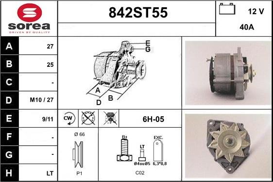 STARTCAR 842ST55 - Генератор autospares.lv