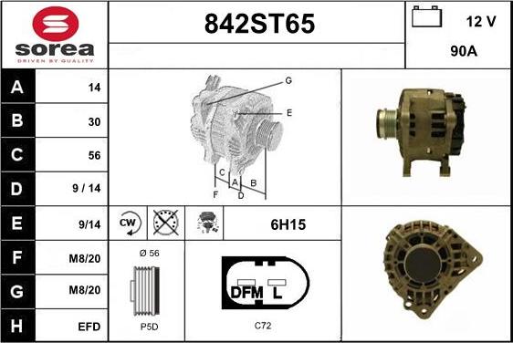 STARTCAR 842ST65 - Генератор autospares.lv