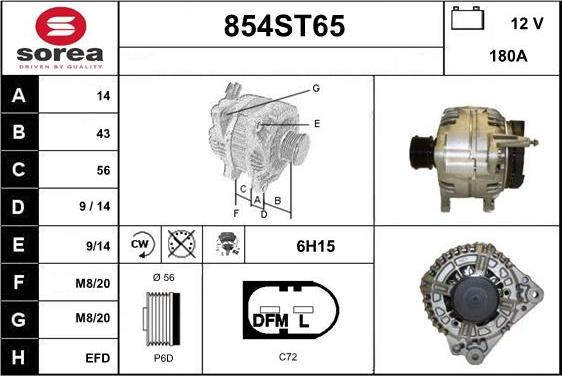 STARTCAR 854ST65 - Генератор autospares.lv