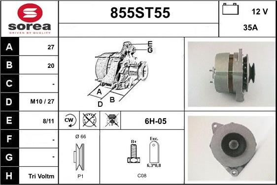 STARTCAR 855ST55 - Генератор autospares.lv