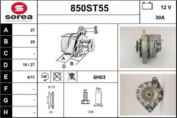 STARTCAR 850ST55 - Генератор autospares.lv