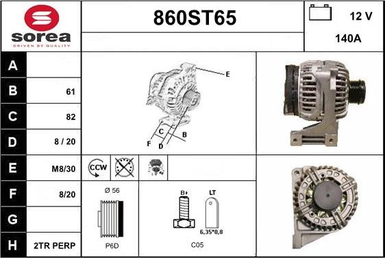 STARTCAR 860ST65 - Генератор autospares.lv