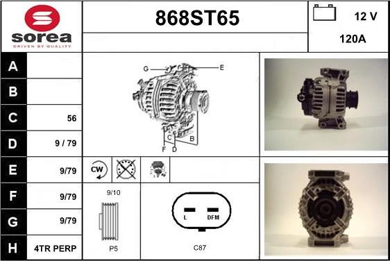 STARTCAR 868ST65 - Генератор autospares.lv