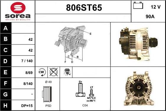 STARTCAR 806ST65 - Генератор autospares.lv