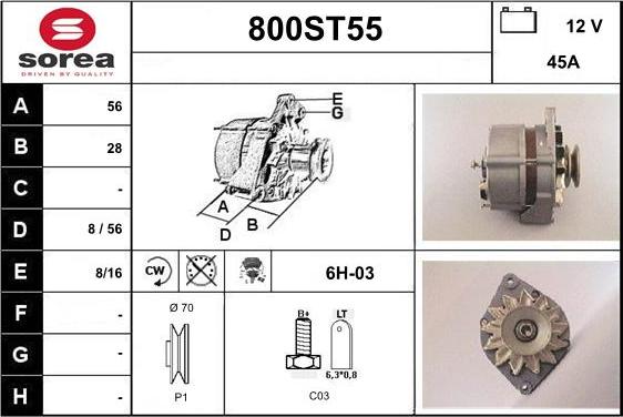 STARTCAR 800ST55 - Генератор autospares.lv
