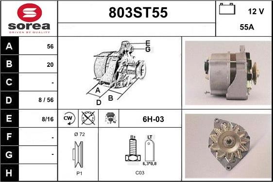 STARTCAR 803ST55 - Генератор autospares.lv