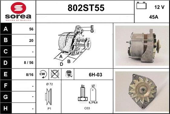 STARTCAR 802ST55 - Генератор autospares.lv