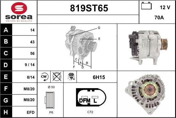 STARTCAR 819ST65 - Генератор autospares.lv