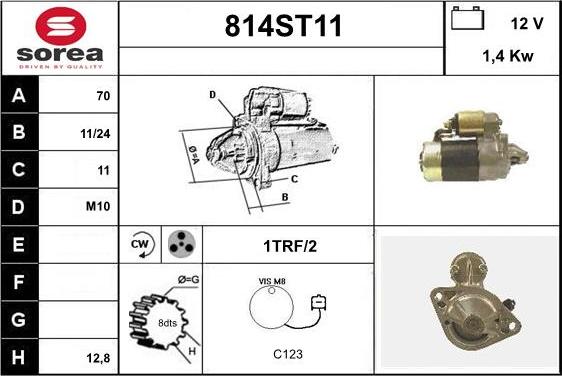 STARTCAR 814ST11 - Стартер autospares.lv