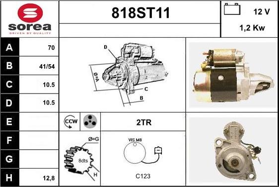 STARTCAR 818ST11 - Стартер autospares.lv