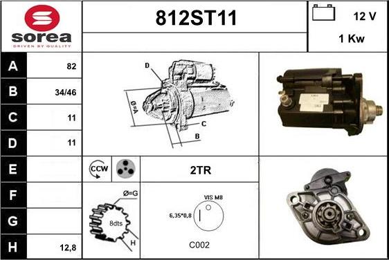 STARTCAR 812ST11 - Стартер autospares.lv