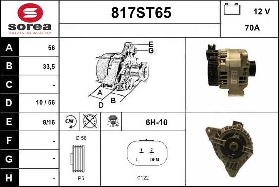 STARTCAR 817ST65 - Генератор autospares.lv