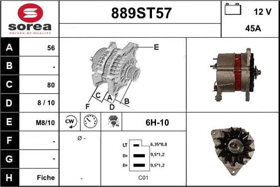 STARTCAR 889ST57 - Генератор autospares.lv