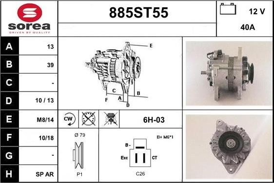 STARTCAR 885ST55 - Генератор autospares.lv