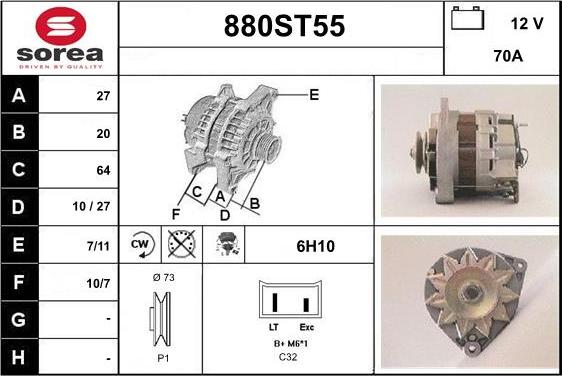 STARTCAR 880ST55 - Генератор autospares.lv