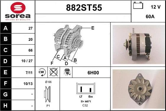 STARTCAR 882ST55 - Генератор autospares.lv