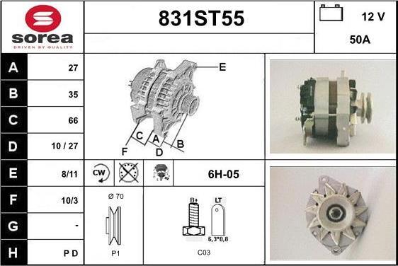 STARTCAR 831ST55 - Генератор autospares.lv